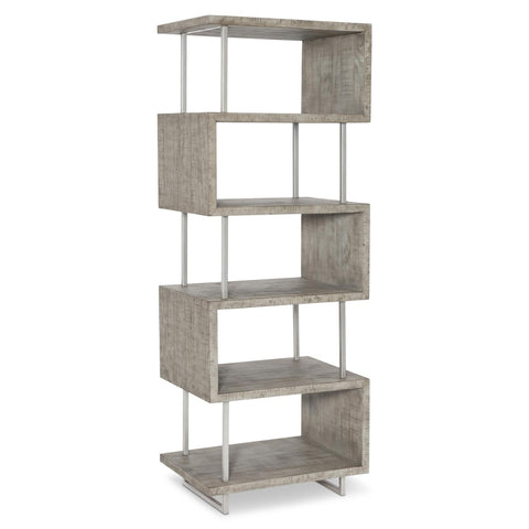 Polk Modern Etagere Bookshelf with Distressed Finish