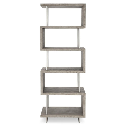 Polk Modern Etagere Bookshelf with Distressed Finish