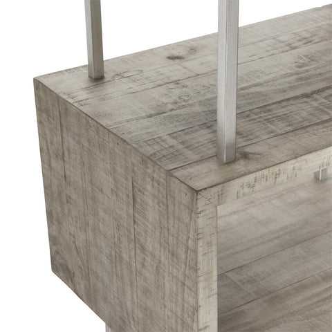 Polk Modern Etagere Bookshelf with Distressed Finish