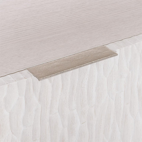 Solaria Contemporary Credenza with Matte Nickel Pulls Cabinet