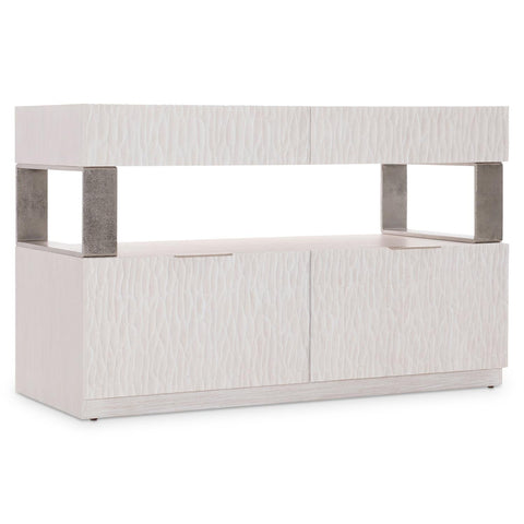 Solaria Contemporary Credenza with Matte Nickel Pulls Cabinet