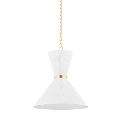 Enid Accent Pendant Light with Pleats and Ruffles Modern Style