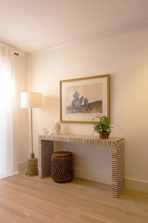 LH Imports Bohemian Drum Center Table in Brown Accent Table