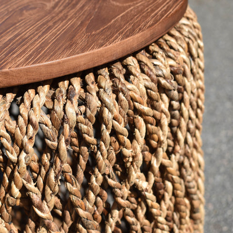 Space Saving Bohemian Drum Center Table Accent Table