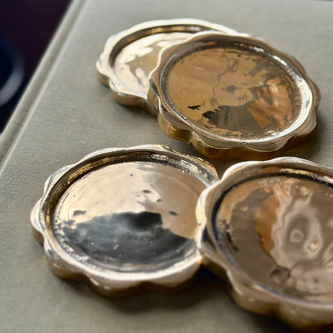 Sun Coaster Set in Brass