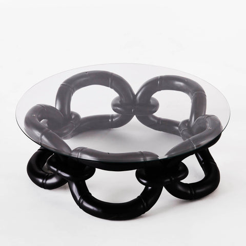 Expressive Renter Bamboo Sculpted Round Coffee Table