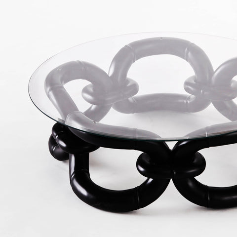 Expressive Renter Bamboo Sculpted Round Coffee Table