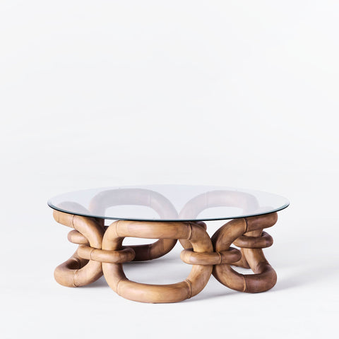 Edin & Lina Kjellvertz Bamboo Freeform Round Coffee Table in Contemporary Organic Style - 41 W