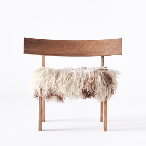 Nature-Driven Modernist Organic Walnut Curved Back Accent Chair