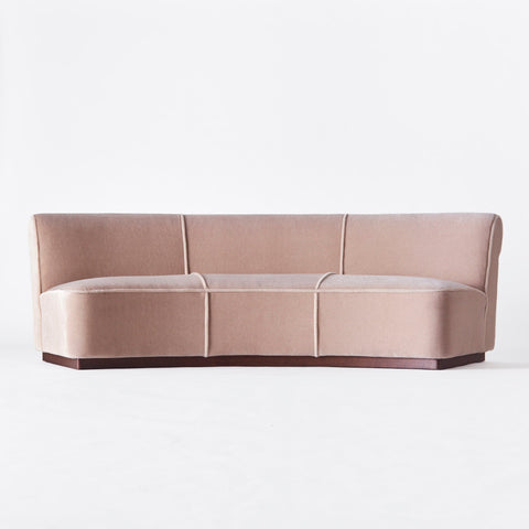 Soft Scandinavian Mid Century Curved Asymmetrical Standard Sofa