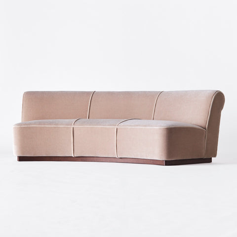 Soft Scandinavian Mid Century Curved Asymmetrical Standard Sofa