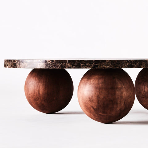 Sphere Contemporary Freeform Marble Coffee Table