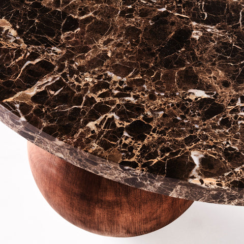 Sphere Contemporary Freeform Marble Coffee Table