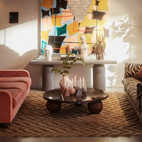 Sphere Contemporary Freeform Marble Coffee Table