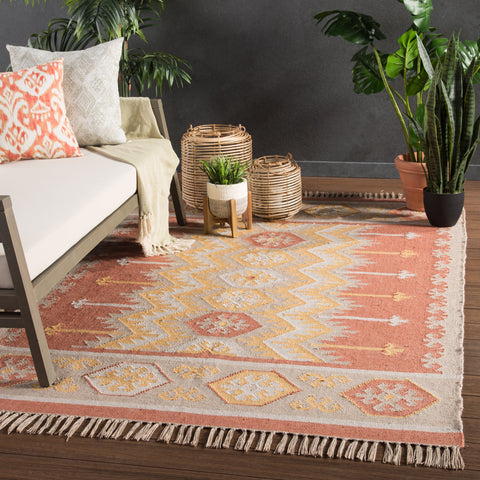 Bohemian Global Eclecticist Geometric Area Rug with Fringe - Rectangle