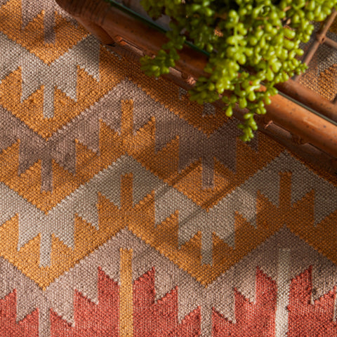 Bohemian Global Eclecticist Geometric Area Rug with Fringe - Rectangle