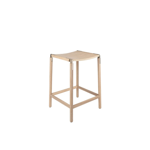 De Haro Timeless Minimalist Oak Bronze Counter Stool