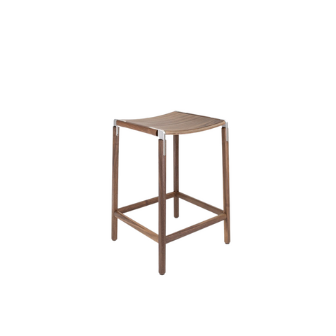 De Haro Industrial Creative Modern Walnut Counter Stool