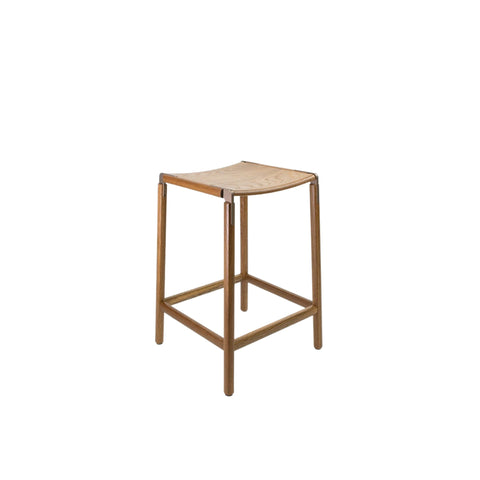 De Haro Minimalist Industrial Creative Oak Counter Stool