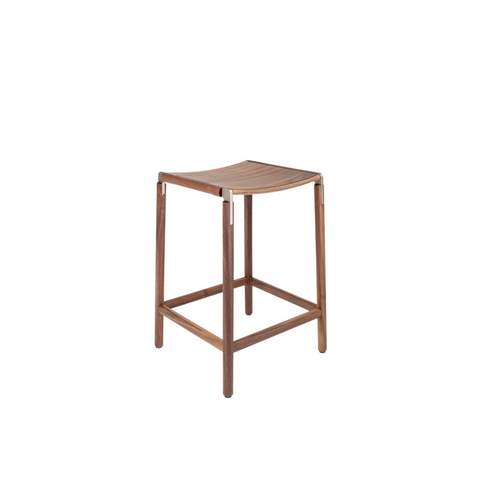 De Haro Timeless Minimalist Walnut Counter Stool