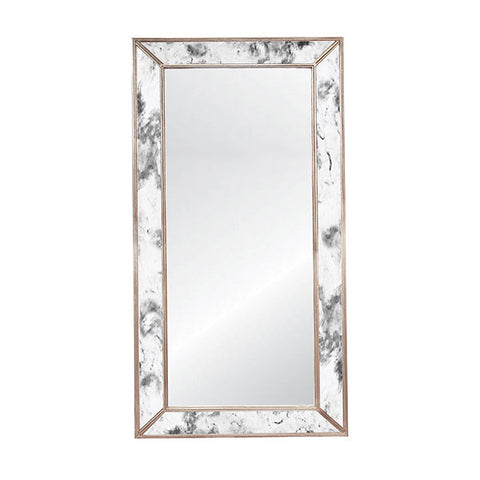 Contemporary Antique Silver Leaf Full Length Accent Floor Mirror