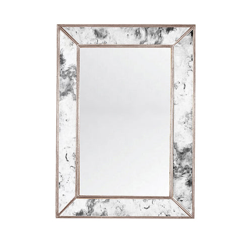 Traditional Mercury Mirror with Silver Leaf Finish for Entryway Wall
