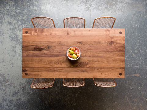 Fernweh Woodworking Minimalist Handcrafted Farm Dining Table with Splayed Legs - 72 W