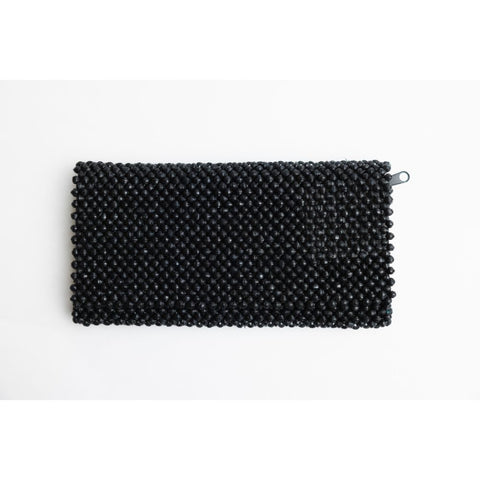 Geometric Beaded Clutch with Zipper Closure
