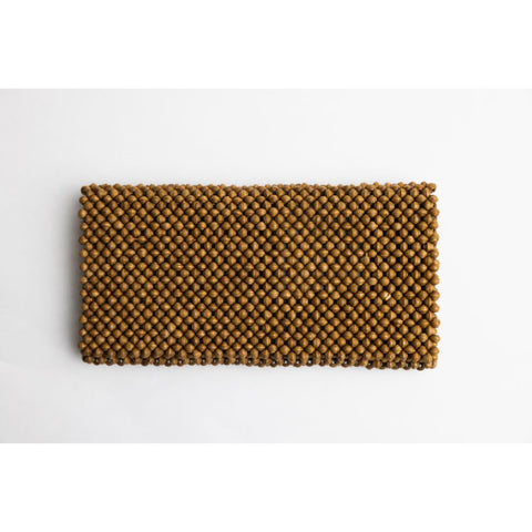 Geometric Beaded Handmade Clutch with Zipper Closure