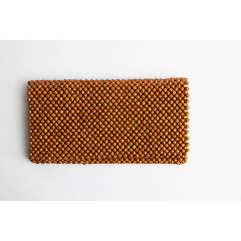 Terracotta Geometric Handmade Beaded Clutch
