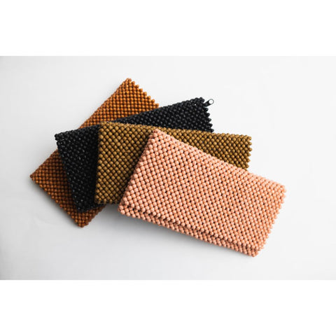 Geometric Beaded Zipper Clutch
