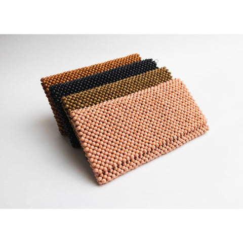Geometric Beaded Clutch with Zipper Closure
