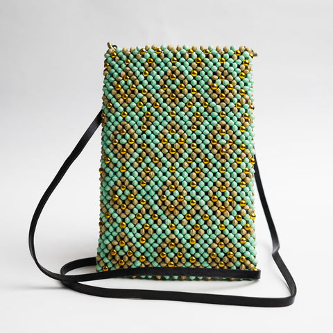 Geometric Beads Handmade Crossbody with Adjustable Straps