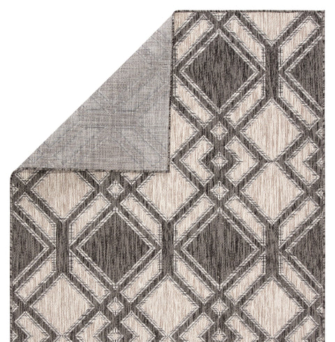 Contemporary Geometric Area Rug in Black and Ivory - Rectangle
