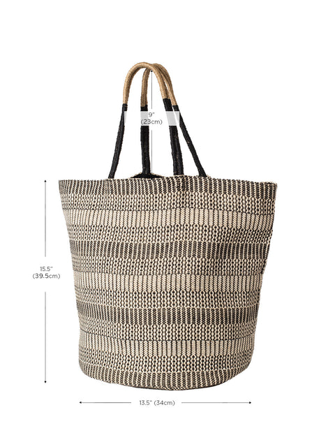 Beach Handmade Stripe Open Top Tote