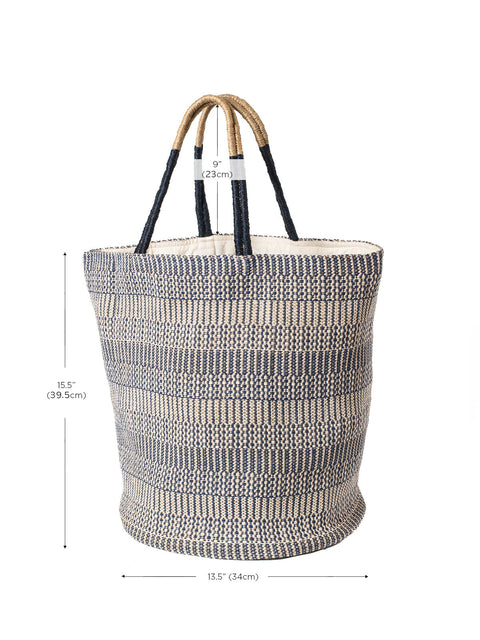 Beach Stripe Handmade Open Top Tote