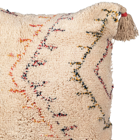 Dovetail Furniture Artful Traditionalist Bohemian Accent Pillow with Tassels - 20 x 20