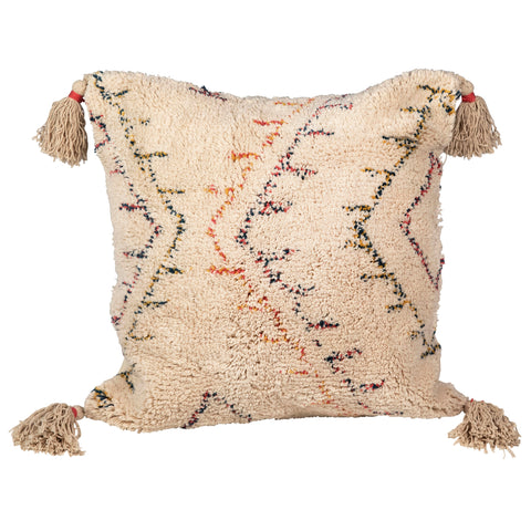 Dovetail Furniture Artful Traditionalist Bohemian Accent Pillow with Tassels - 20 x 20
