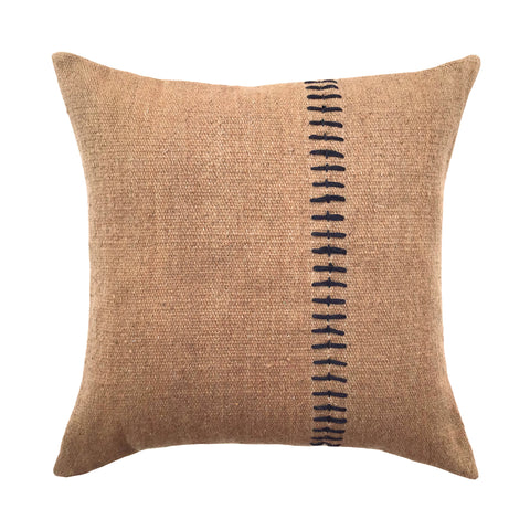 Classic Organic Wool Embroidery Accent Pillow