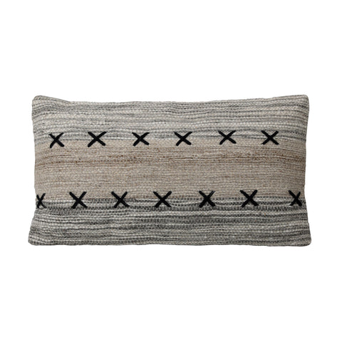 Classic Bohemian Handwoven Embroidery Lumbar Pillow
