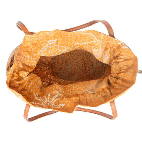 Beach Braided Rattan Basket Bag with Drawstring Closure