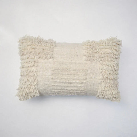 Powered by People Bohemian Hand Spun Wool Pillow Cover with Fringe - 12 x 20