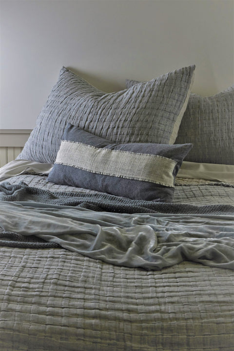 Devon Contemporary Textured Fringe Throw
