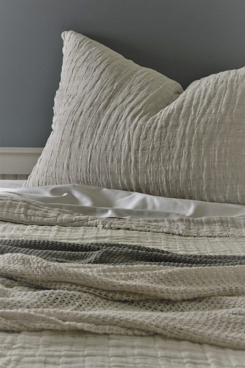 Devon Contemporary Textured Fringe Throw