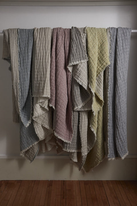 Devon Contemporary Textured Fringe Throw