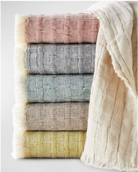 Devon Contemporary Textured Fringe Throw