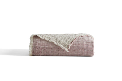 Modern Reversible Stitched Coverlet with Ruffles