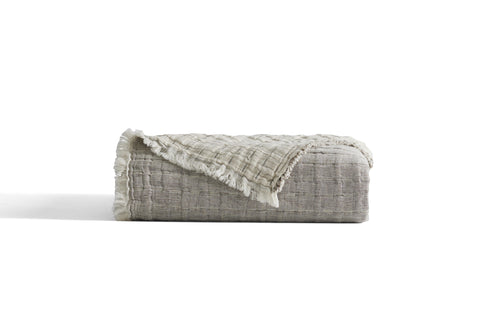 Modern Reversible Stitched Coverlet with Ruffles