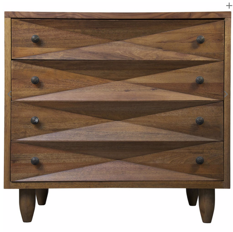 Mid Century Diamond Geometric Drawer Chest