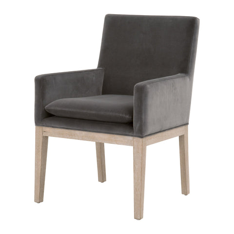 Timeless Minimalist Transitional Velvet Armchair